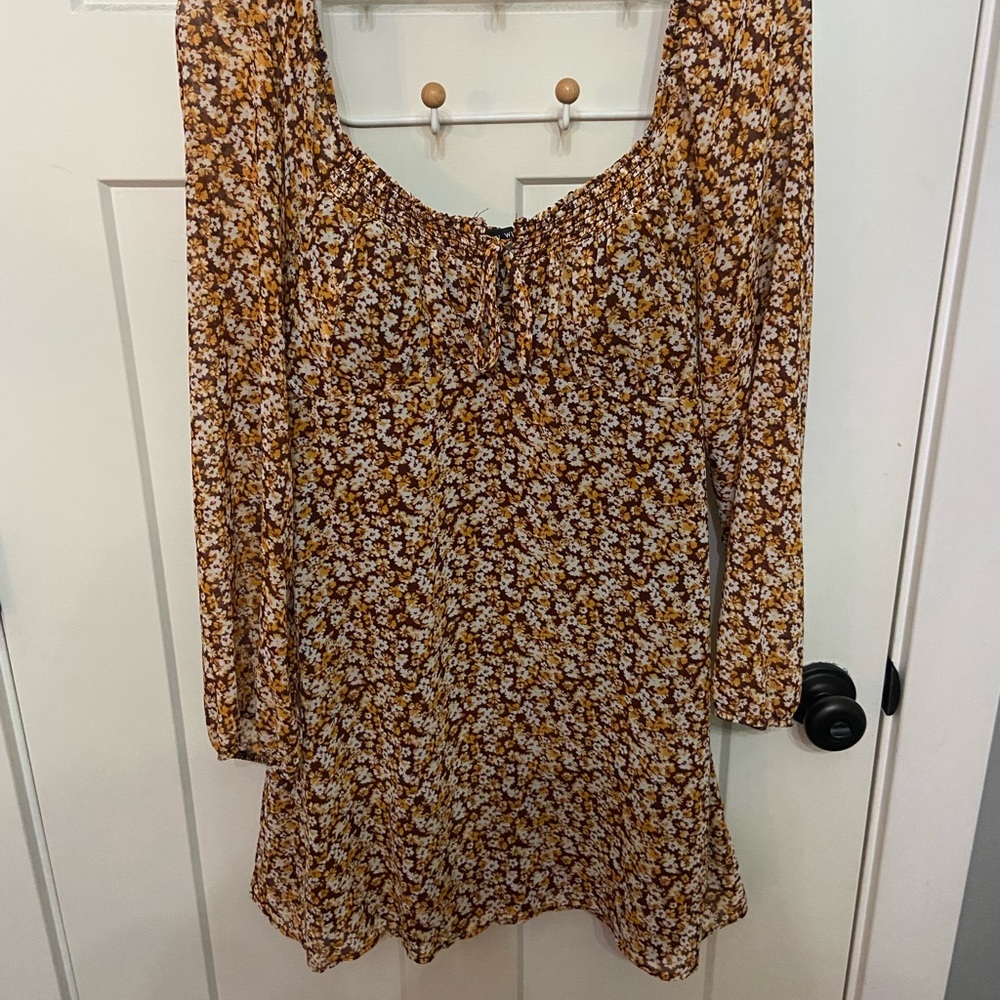 Long sleeve padded dress